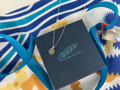 Handstamped Initial Disc Necklace