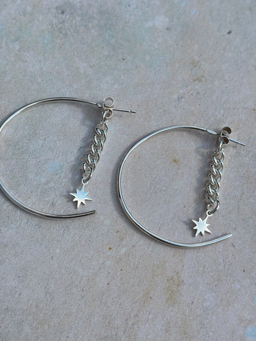 Hoop Star Earrings
