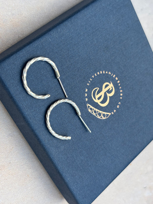 Frosted twisted wire earrings