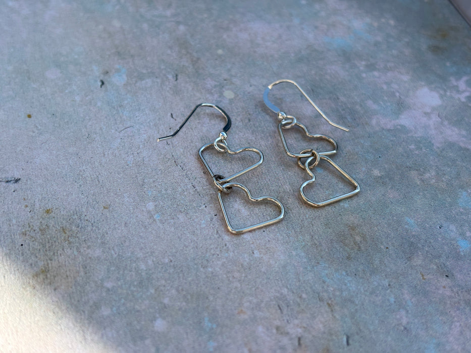 Heart link earrings