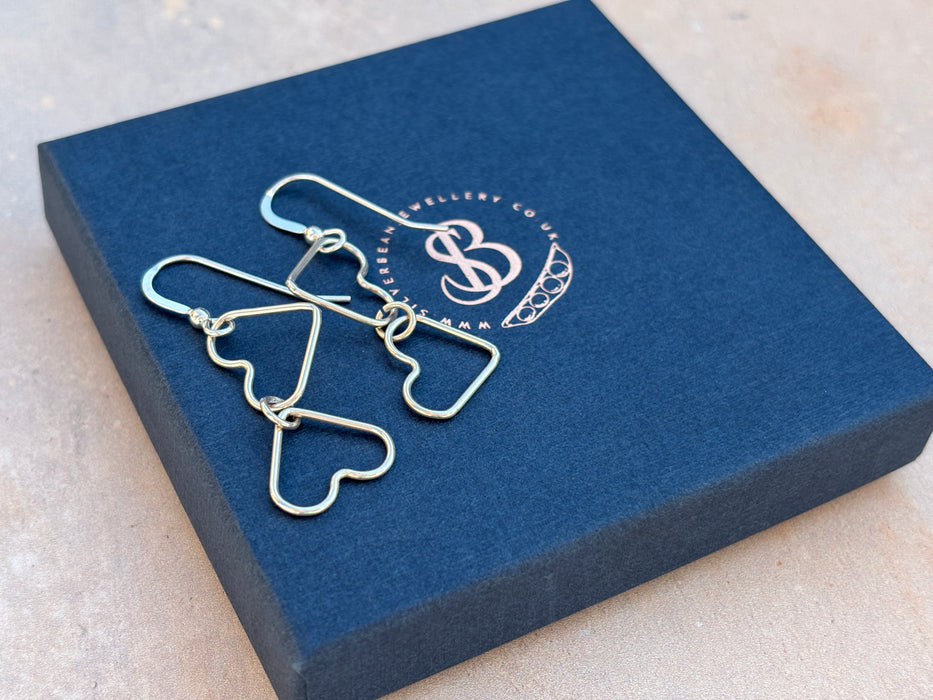 Heart link earrings