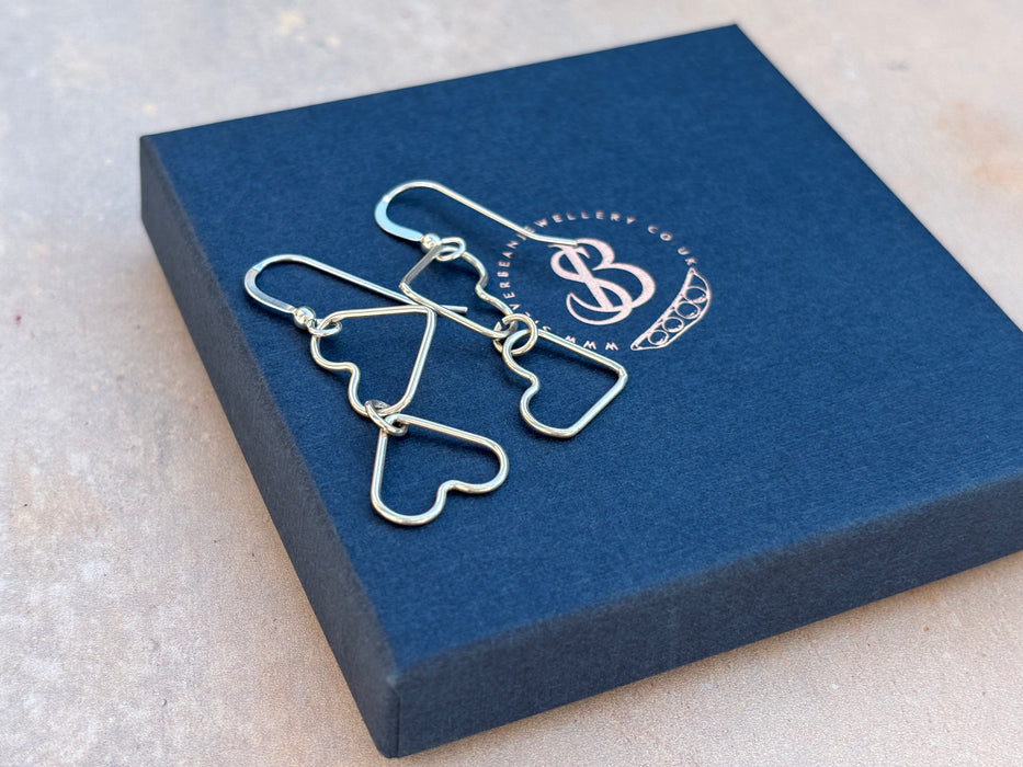 Heart link earrings