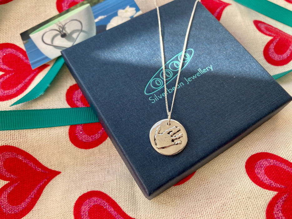 Silver Handprint Necklace