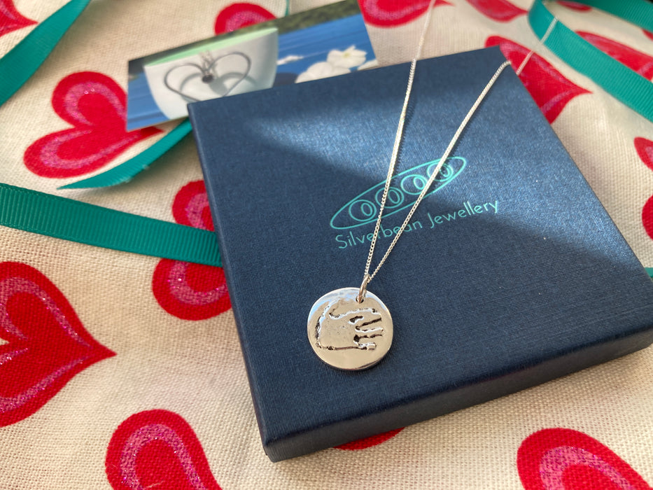 Silver Handprint Necklace