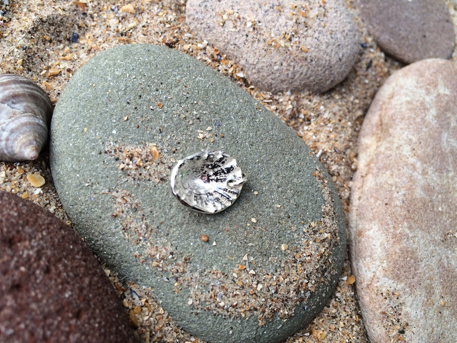 Silver limpet shell charm