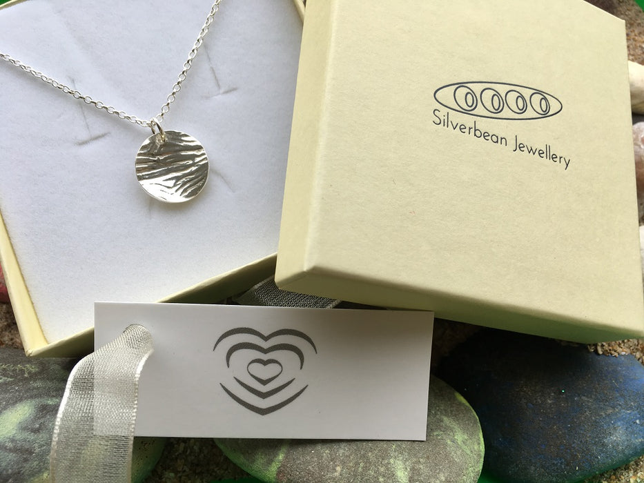 Silver Ripple Circle Necklace