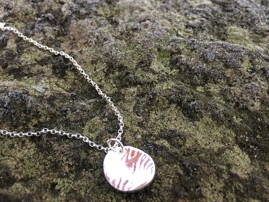 Silver Ripple Circle Necklace