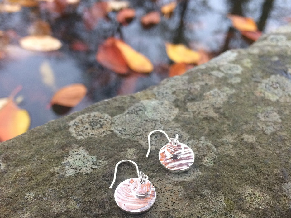 Silver Ripple Dangle Earrings