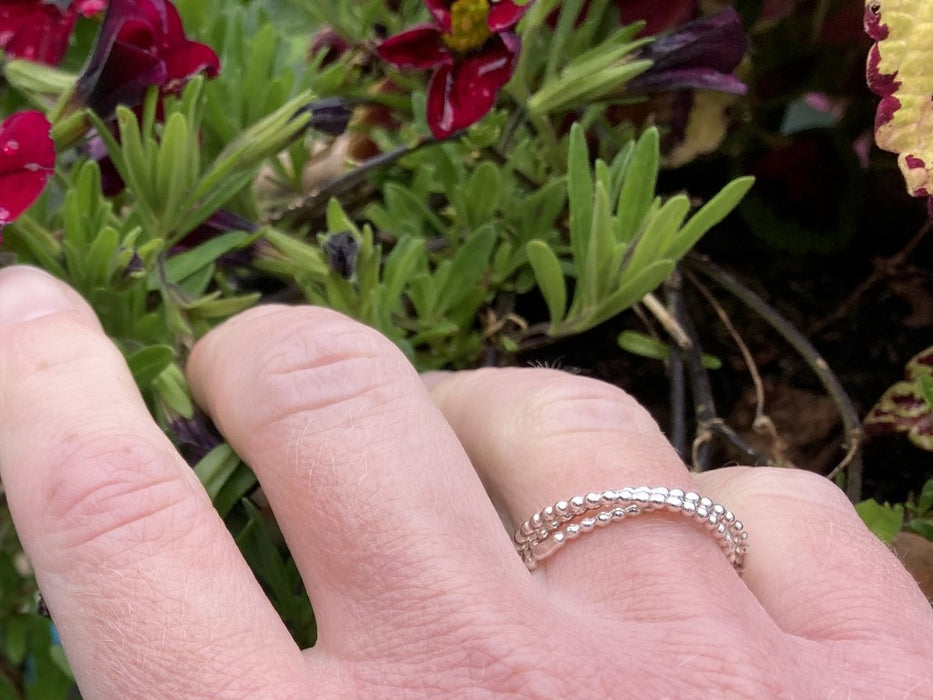 Silver beaded Russian ring