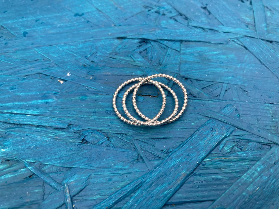 Silver beaded Russian ring
