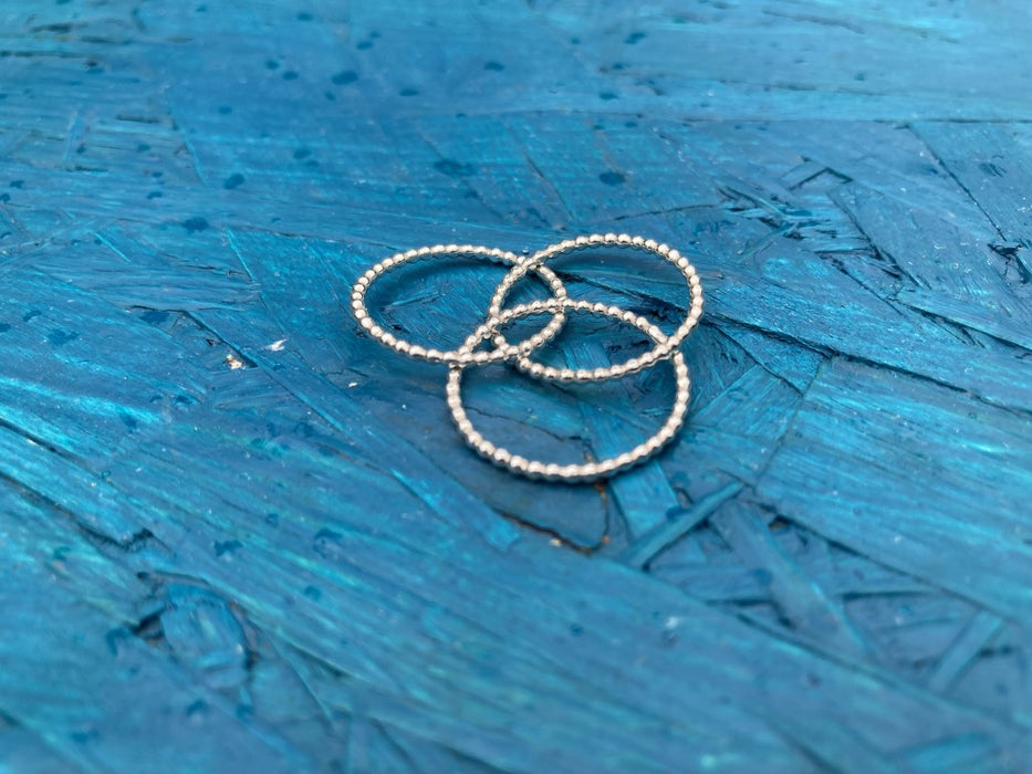 Silver beaded Russian ring