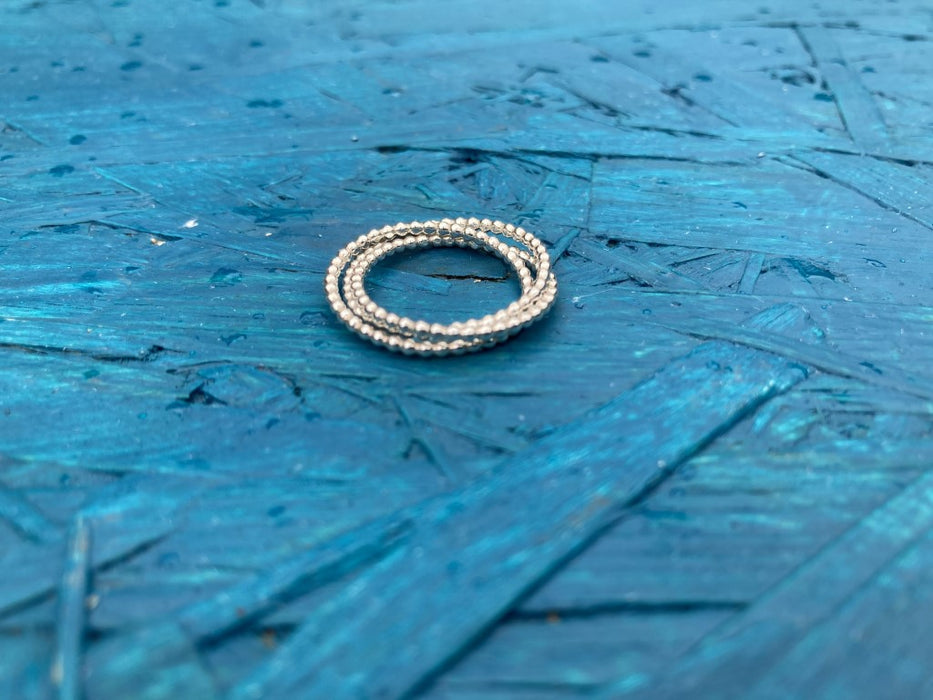 Silver beaded Russian ring