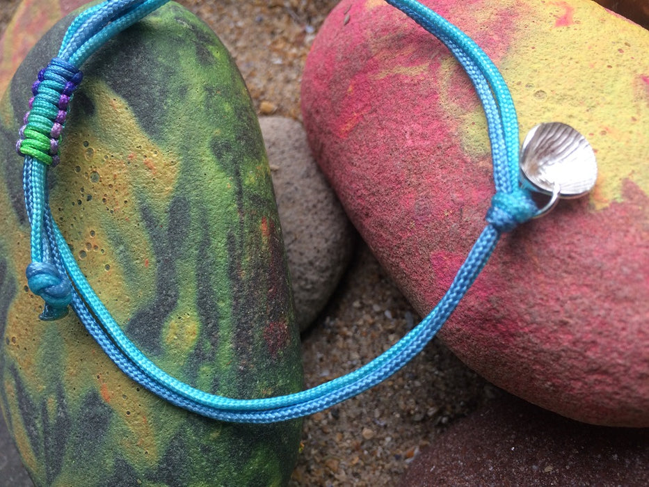 Coloured bracelet, charm and lovely message