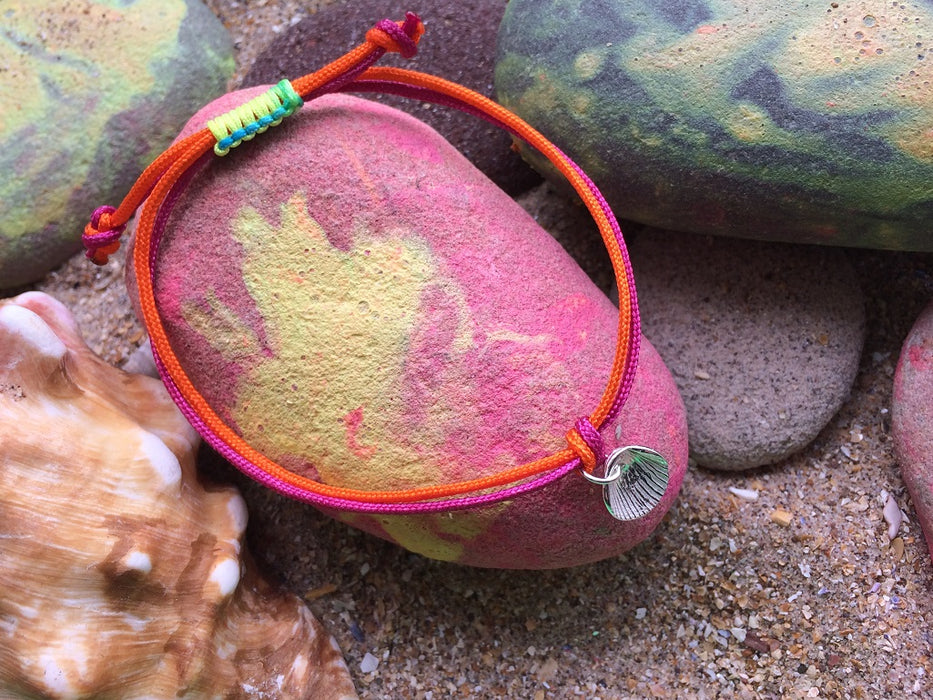 Coloured bracelet, charm and lovely message