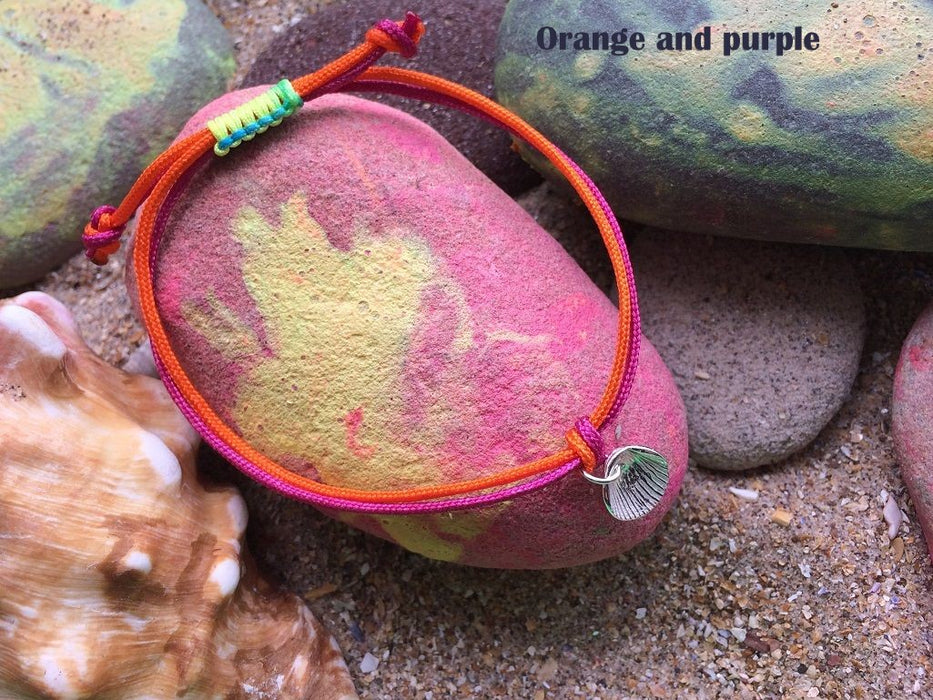 Coloured bracelet, charm and lovely message