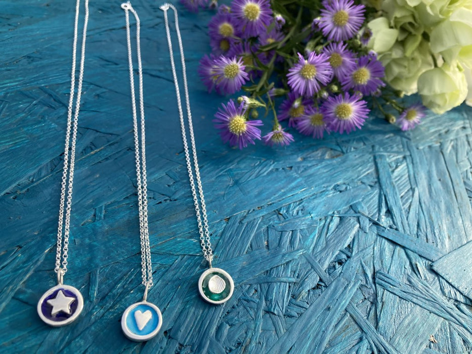 Enamel Silver Necklace