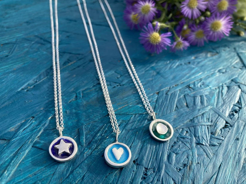 Enamel Silver Necklace