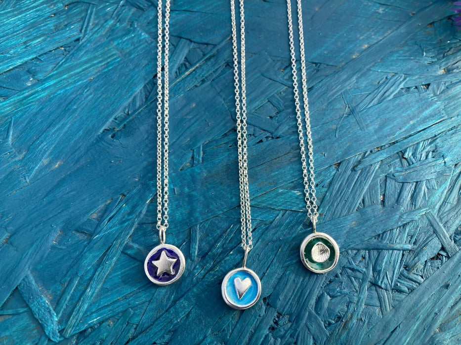 Enamel Silver Necklace