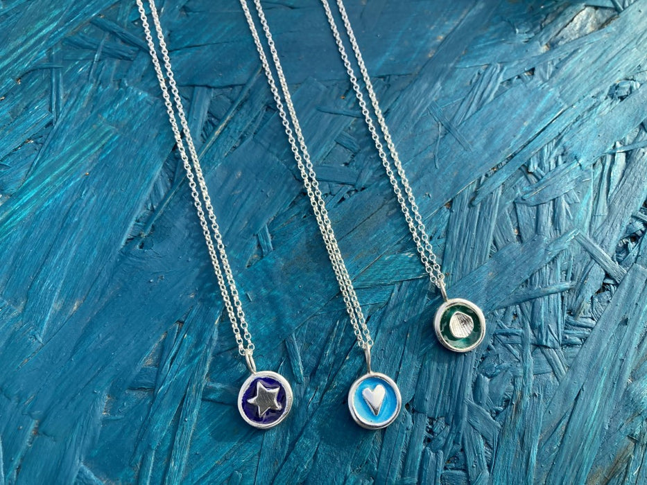 Enamel Silver Necklace
