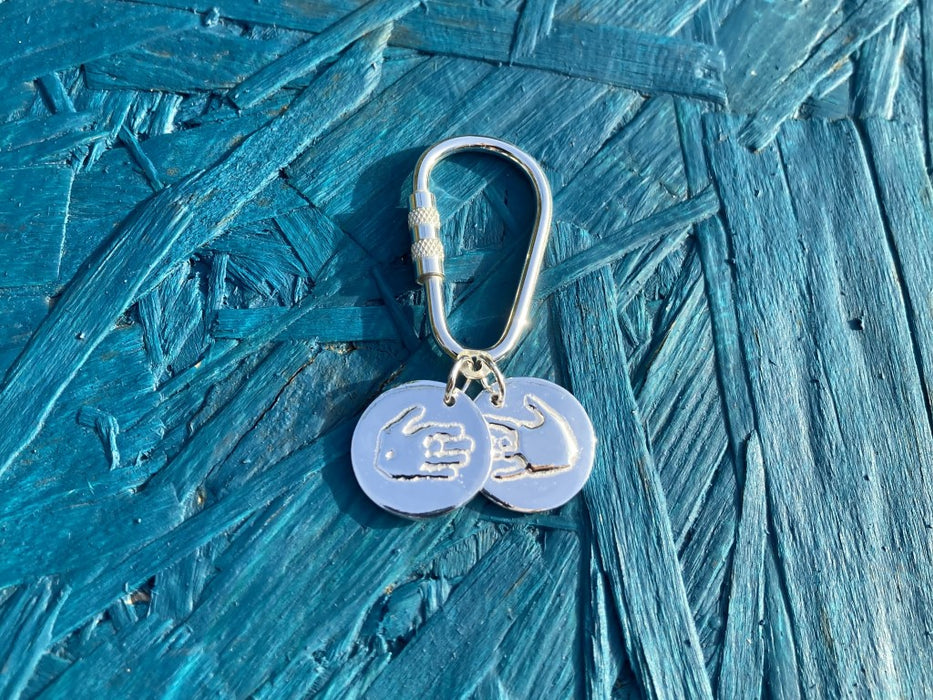 Silver Handprint keyring