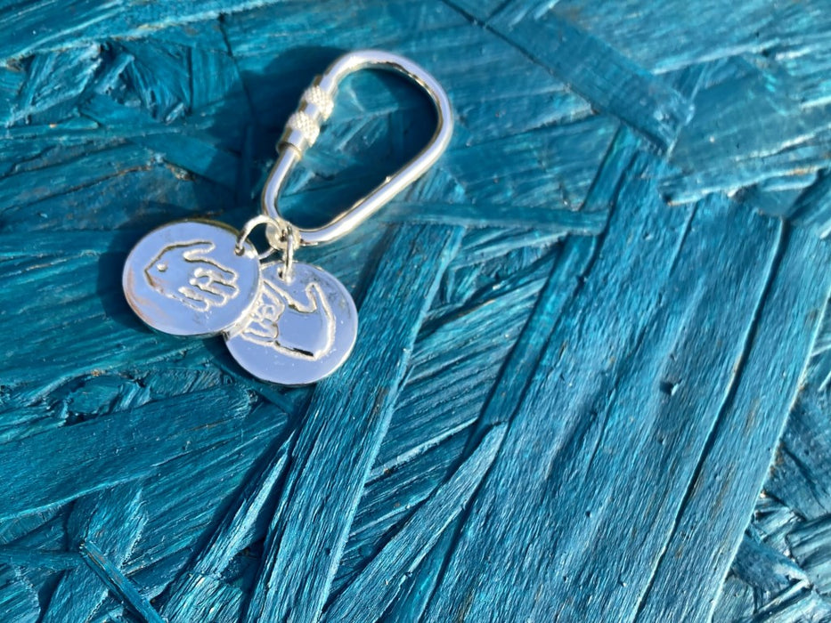 Silver Handprint keyring