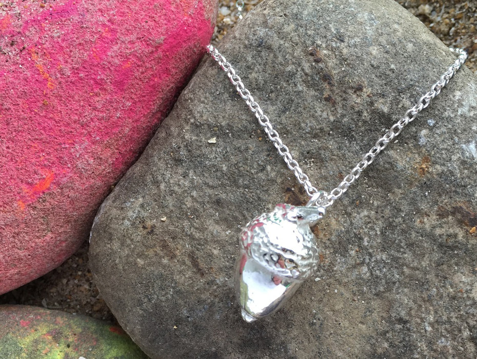Silver Acorn Necklace