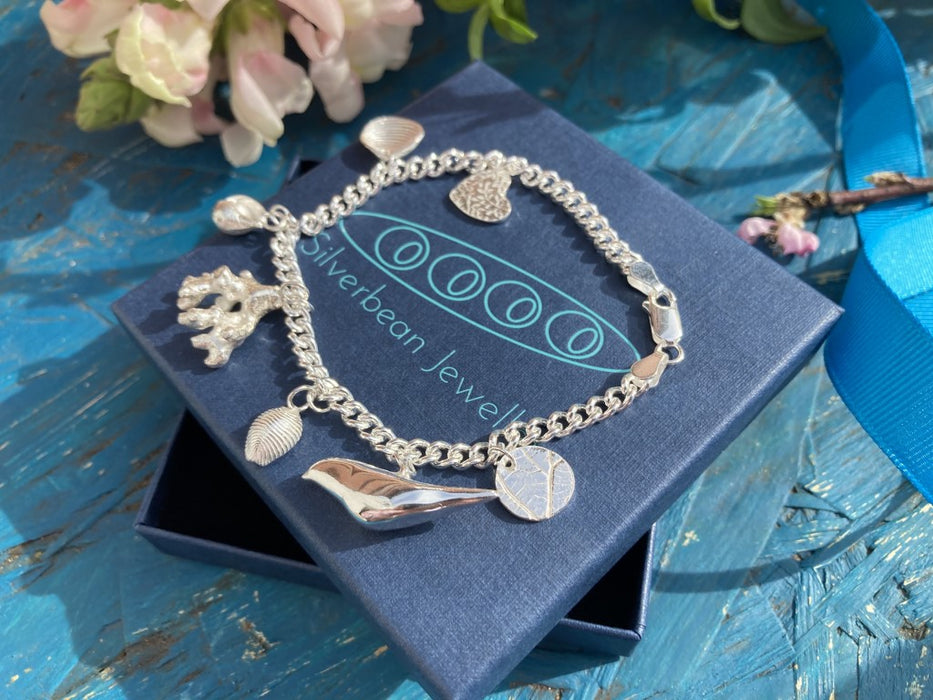 Silver charm bracelet
