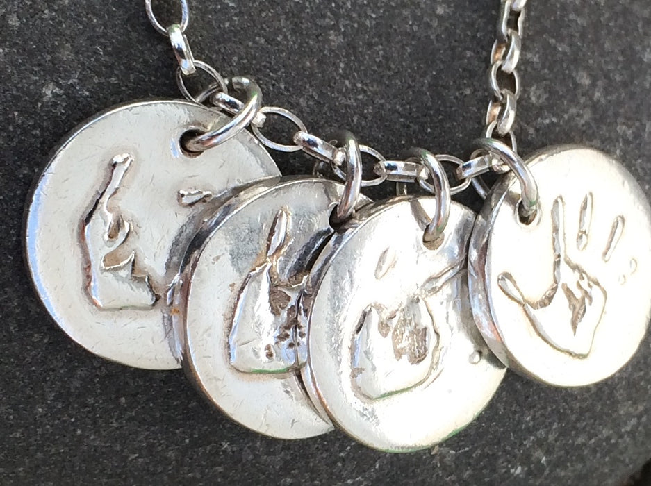 Silver Handprint Pendant or Charm