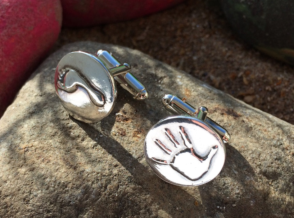 Silver Handprint cufflinks