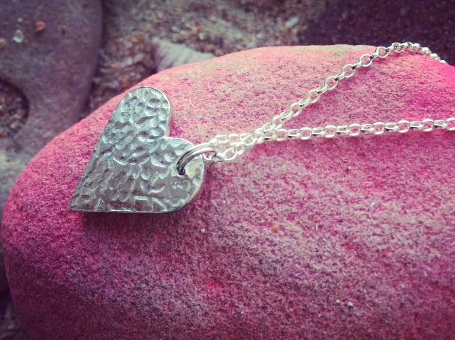 Heart necklace and bangle set