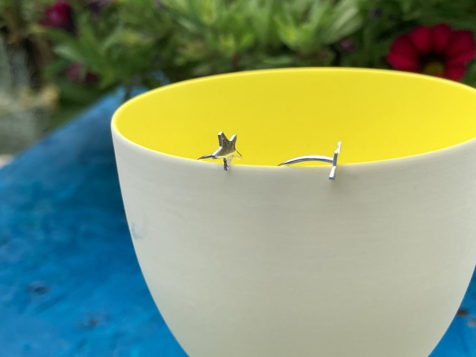 Silver star hook earrings