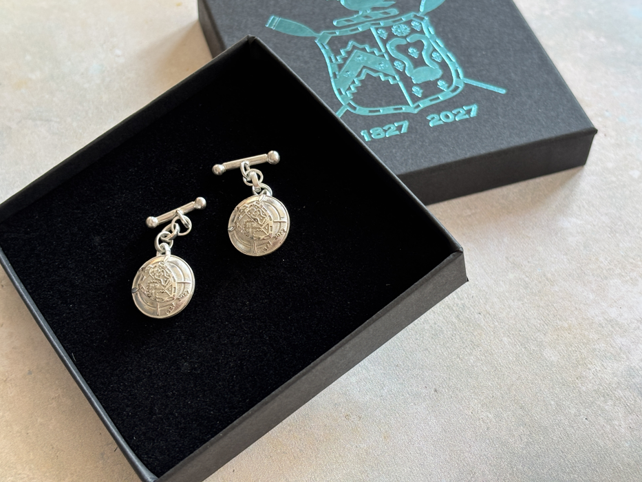 Caius Boat Club Bicentennial Silver Cufflinks