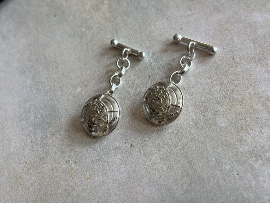 Caius Boat Club Bicentennial Silver Cufflinks