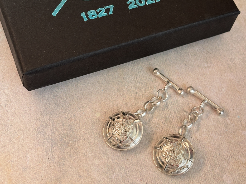 Caius Boat Club Bicentennial Silver Cufflinks