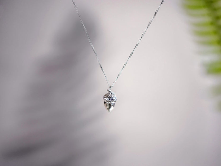 Silver Acorn Necklace