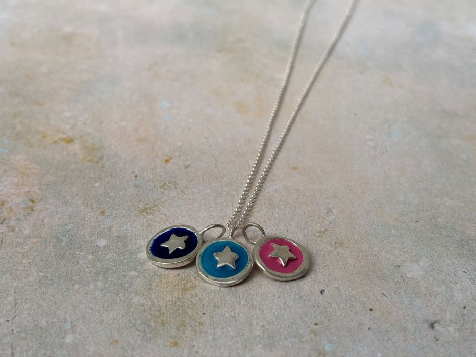 Enamel Silver Necklace