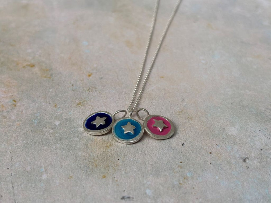 Enamel Silver Necklace