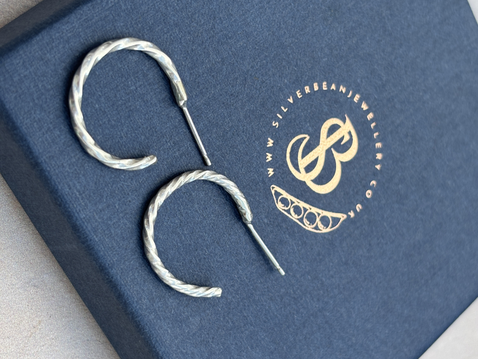 Frosted twisted wire earrings