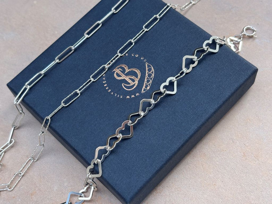 Silver link bracelets