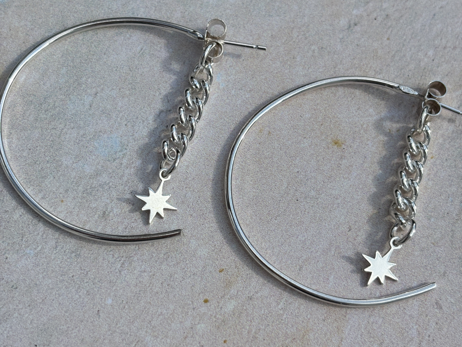 Hoop Star Earrings